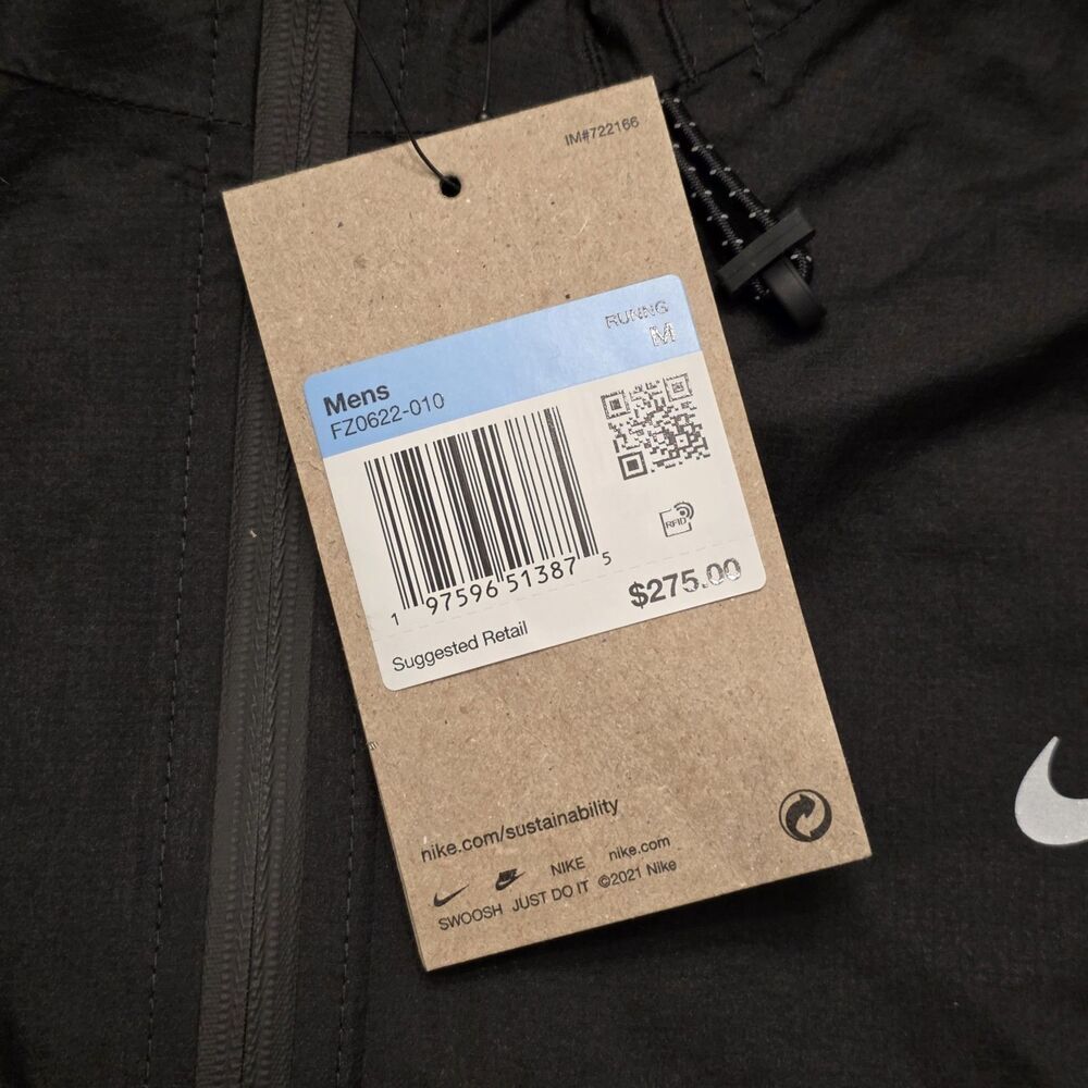 Nike Running Division Storm-FIT ADV Running Jacket Black FZ0622-010 Men’s Size M - Picture 5 of 5